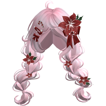 ♡ Christmas Preppy Flower Braids (Pink)