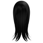 Vampire Long Hair with Side Bangs Black