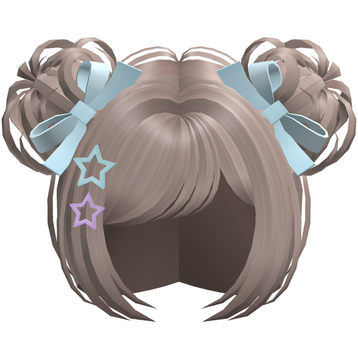 Cute Kawaii Starry Space Buns in Ash Brown