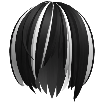 black x white scene straight emo hair Roblox item