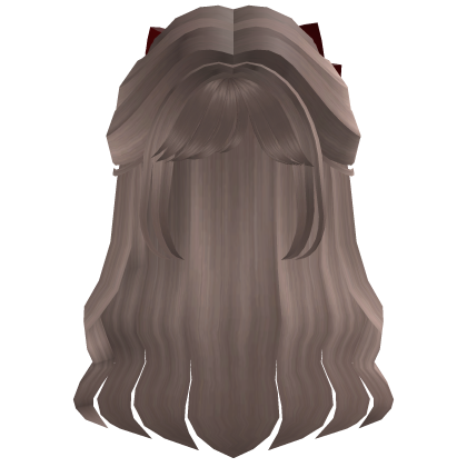 Flowy Half up Hair w/ red bow ( Platinum blonde)