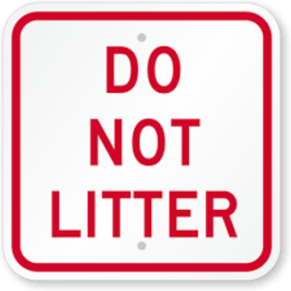 No Littering Sign Roblox decal