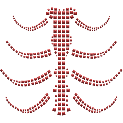 ୨୧ studded ribs hair clip in red Roblox item