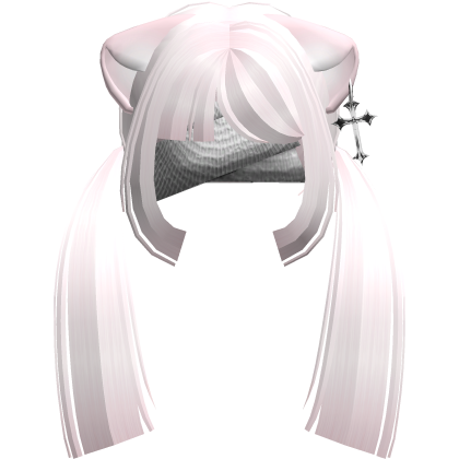 Gothic Shoujo Bandage Straight Pigtails in Pink Roblox item