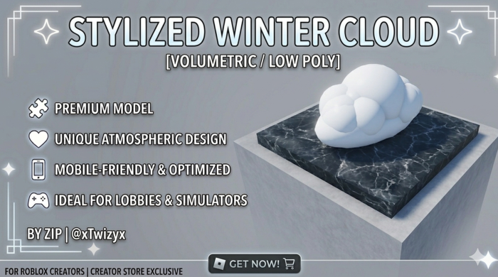 ☁️ Stylized Volumetric Cloud [Low Poly / xTwizyx] preview 1