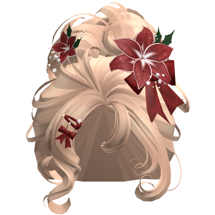 ♡ Christmas Flowery Bun Updo (Blonde)