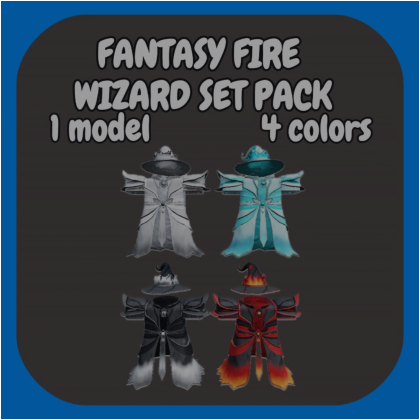 [R15/R6] Fantasy fire wizard set