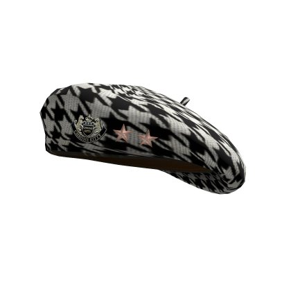 Y2K Alt Vintage Black White Pattern Beret Hat
