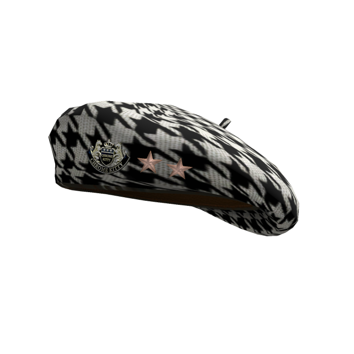 Y2K Alt Vintage Black White Pattern Beret Hat