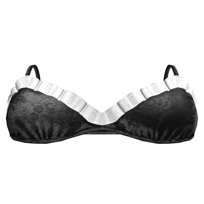 Black & White Lace Satin Ruffle Mini Top Roblox item