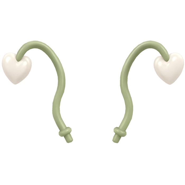 Whimsical Sage Antennae with Hearts