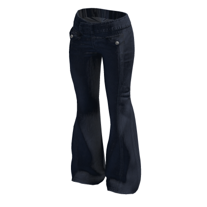 Washed Wide Leg Jeans (Navy)