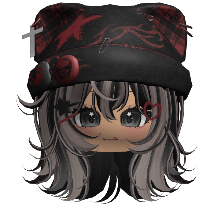 Black&Ash Streetwear Y2K Beanie Girl Hair