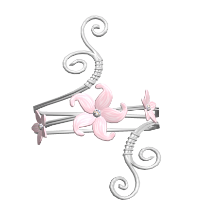 Silver Arm Bracelet w Pink Flower thumbnail