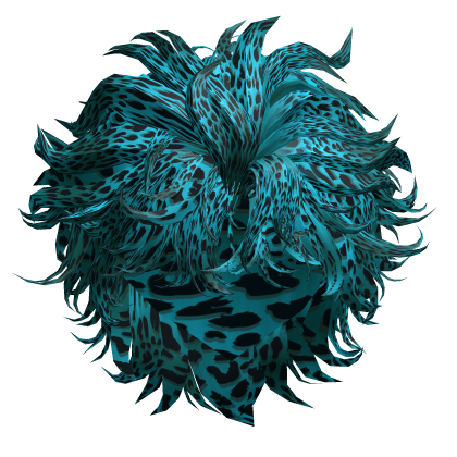 Stylish Slicked Back Mullet (Cyan Leopard) Roblox item
