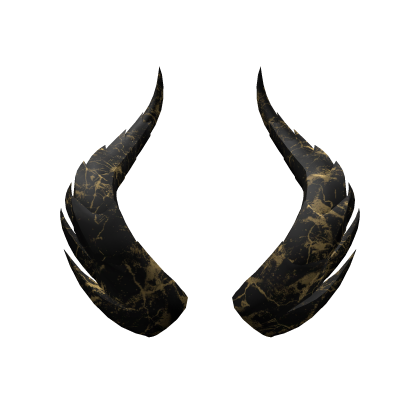  [ Surprise ] Black Gold Marble Horns Roblox item