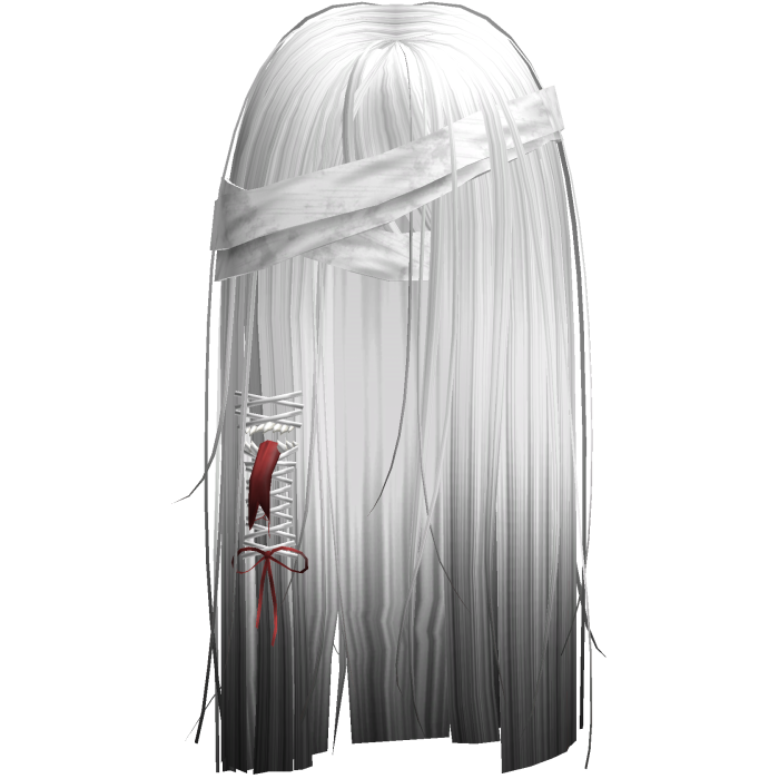 Creepy White Black Monster Hair w White Bandages