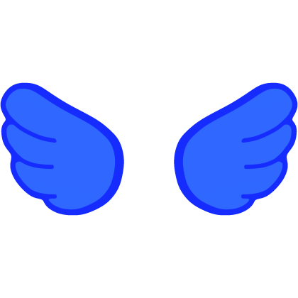 ♡ Cute Glowing Chibi Angel Wings Dark Blue