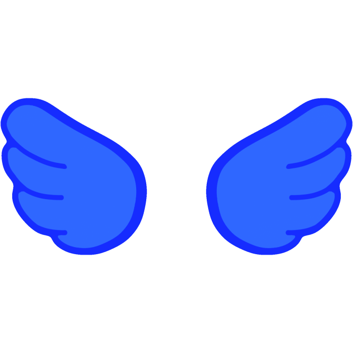 ♡ Cute Glowing Chibi Angel Wings Dark Blue