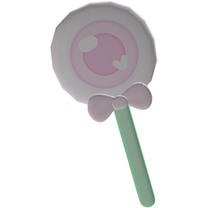 cutesy green and pink eye candy lollipop 