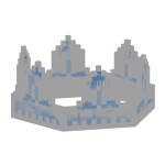 White Snowflake Blue Animated Glitch 8-Bit Crown