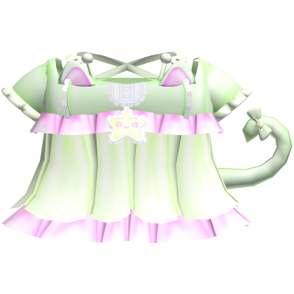 Cute Alien Cat Dress in Green Roblox item