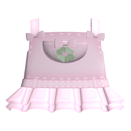 ♡.°⑅ cutesy kawaii clover pink overalls °