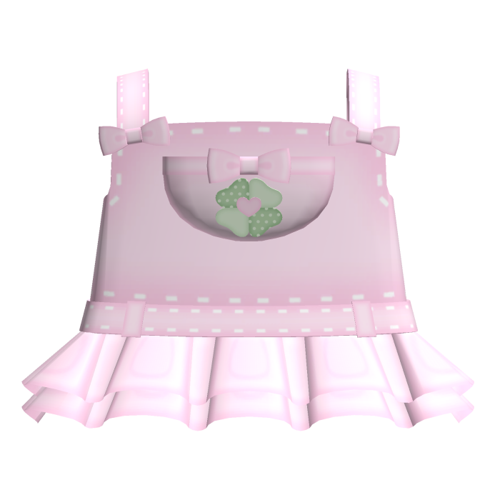 ♡.°⑅ cutesy kawaii clover pink overalls °