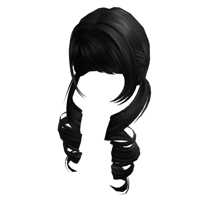 Cute Black Wavy Hair Twin Tails