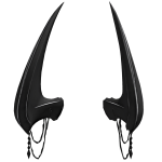 Black Fallen Angel Horns