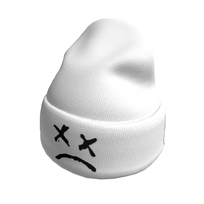 Sad face beanie [white] Roblox item