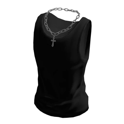 Boy Tank top w/ Cross - Black | Roblox Item - Rolimon's