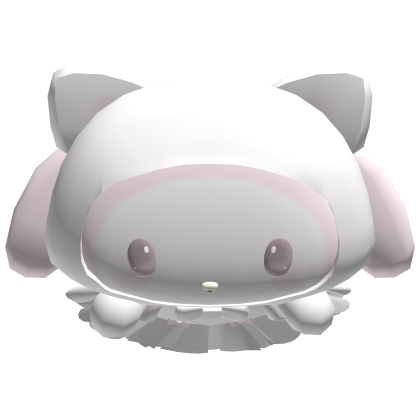 Cute Pink Melody Bunny Cat Plush on Head