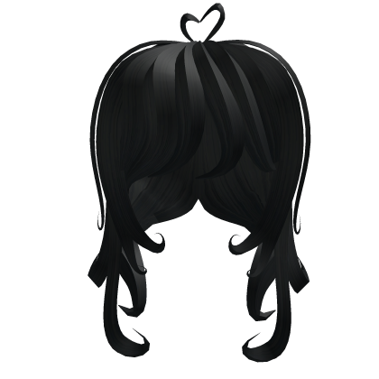 Curly Heart Hair (Black) Roblox item