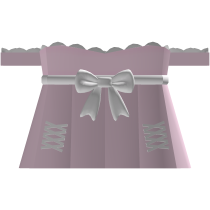 pretty pink off shoulder dress with white bow thumbnail