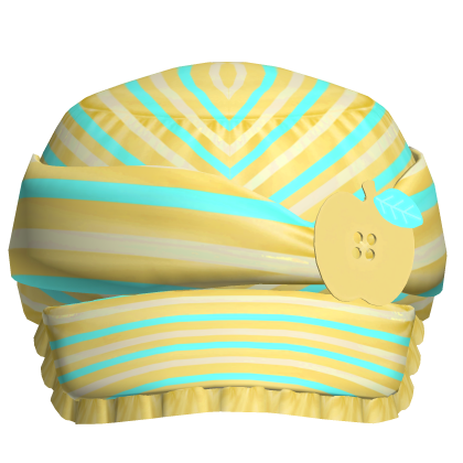 Cute 2000s Gyaru Apple Button In Yellow Blue