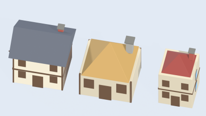 Low Poly Building Pack House Shop Castle x29 preview 9