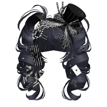 Crazy Curly Magician Pigtails (Dark Blue) Roblox item