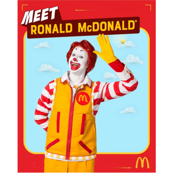 Meet and greet with Ronald McDonald 