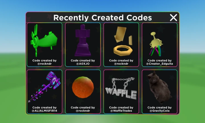 Codes UGC Limités - Roblox