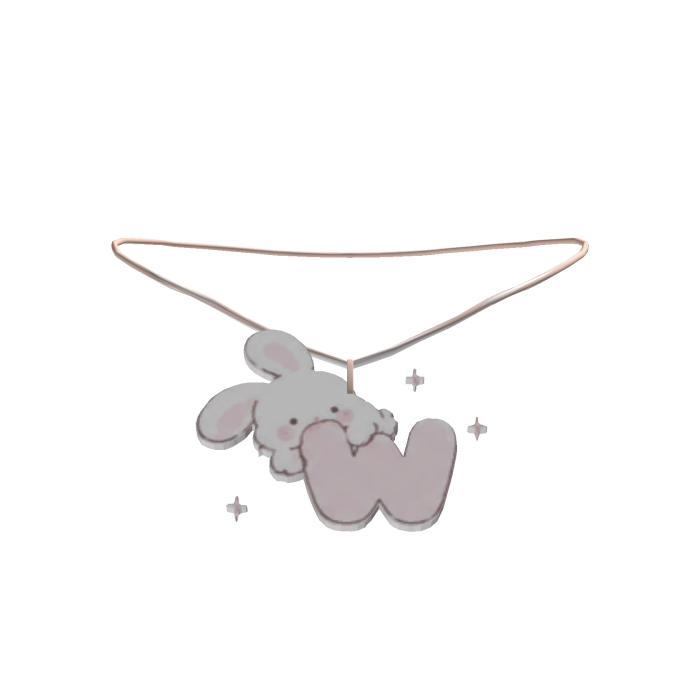 cute w pink bunny initial necklace 3.0