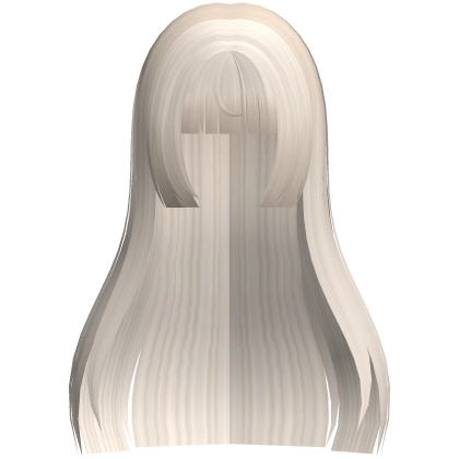 Long Straight Hime Hair in Platinum Blonde