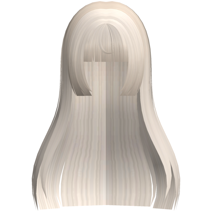 Long Straight Hime Hair in Platinum Blonde