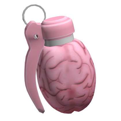 (3.0) Pink Brain Grenade Explosive Keychain Roblox item