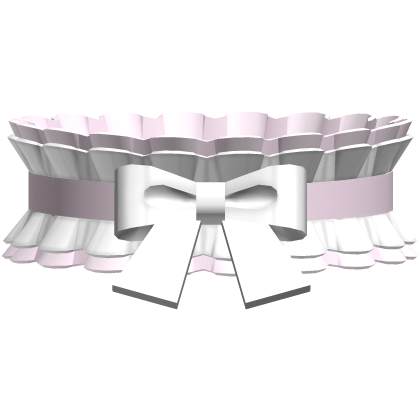 Gothic Maid Ruffle Bow Choker (Light Pink & White) Roblox item