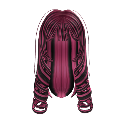 ♡ : long cute princess doll curls in pink black