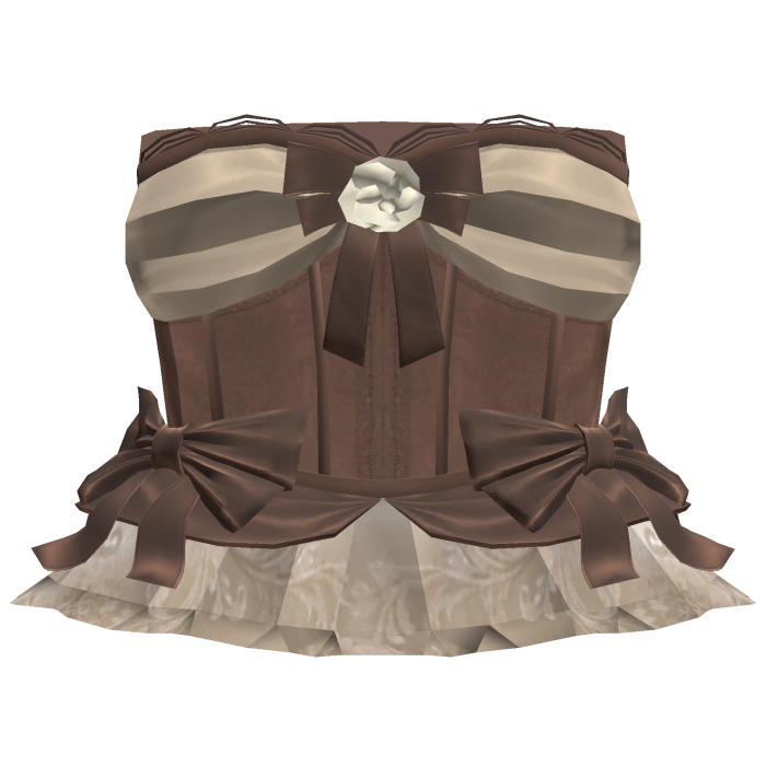 🎀 Coquette Ruffle Bow Corset Dress Royal Brown