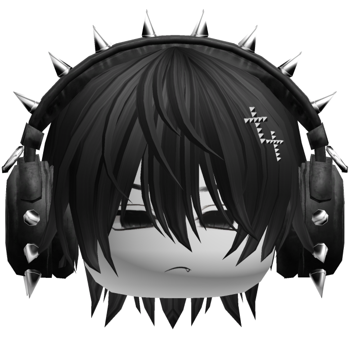 Boy Hair W/ Punk Headphones Black V2