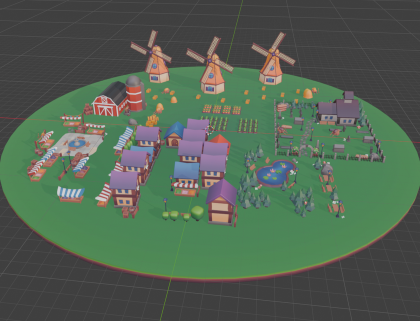 Low Poly Village / Town Asset Pack preview 1