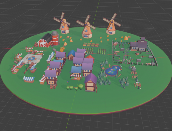 Low Poly Village / Town Asset Pack preview 1